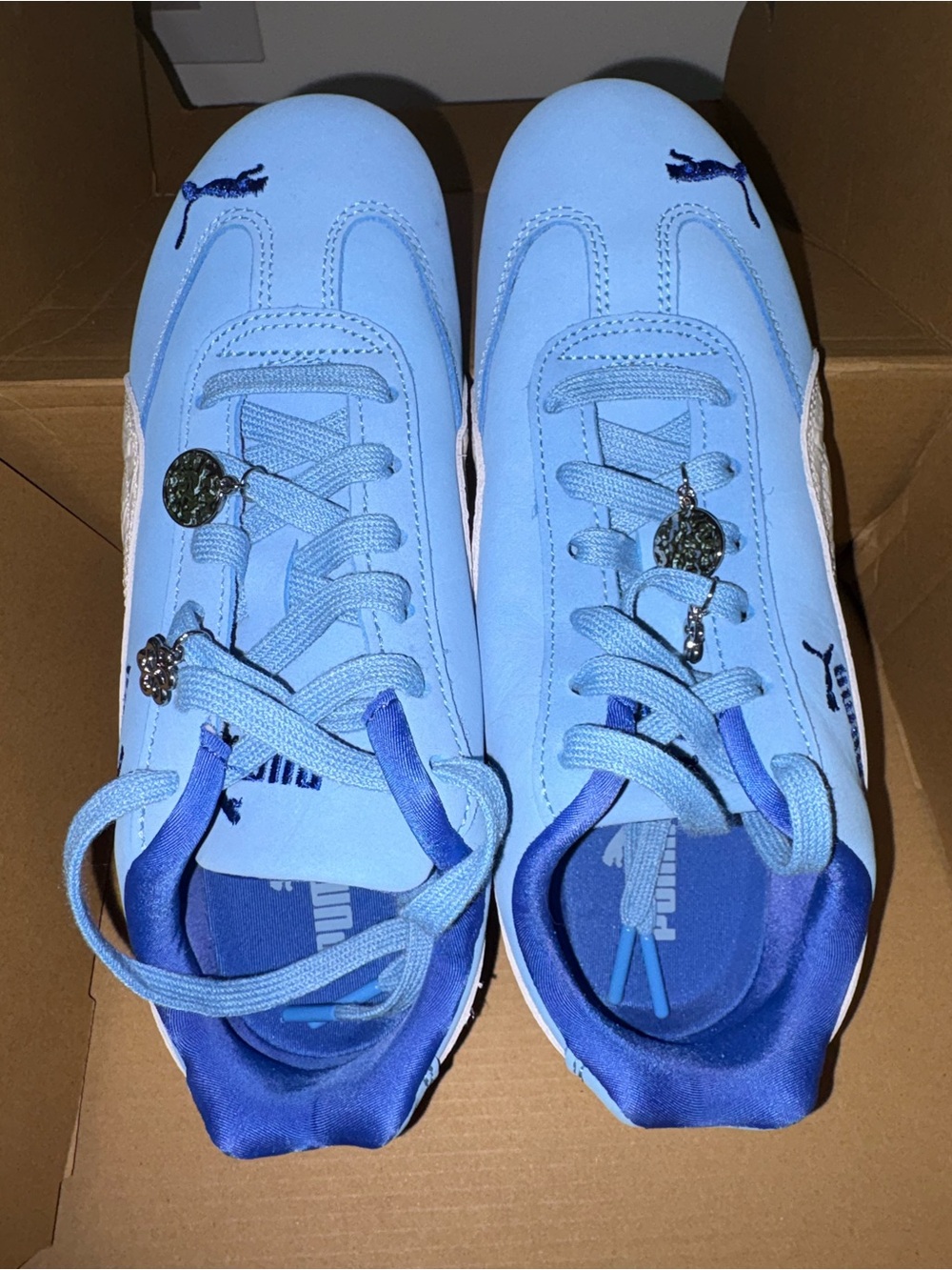 Puma Exclusive Lt Blue Leather Speedcat with Royal Blue Accents by Anthropology - Picture 3 of 8